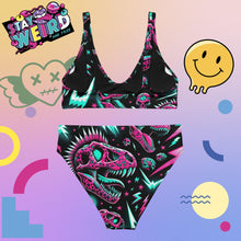 Load image into Gallery viewer, E4MD "Purbles Dino Rock" high-waisted bikini