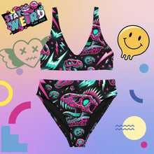 Load image into Gallery viewer, E4MD "Purbles Dino Rock" high-waisted bikini
