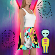 Load image into Gallery viewer, Edagiago White Sirskimask Skater Dress by E4MD