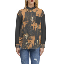Load image into Gallery viewer, E4MD Spirit Graveyard Spooky Long Sleeve Button Up Casual Top
