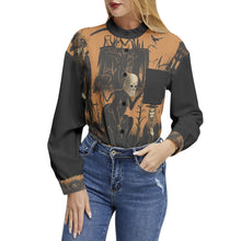 Load image into Gallery viewer, E4MD Spirit Graveyard Spooky Long Sleeve Button Up Casual Top