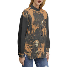 Load image into Gallery viewer, E4MD Spirit Graveyard Spooky Long Sleeve Button Up Casual Top