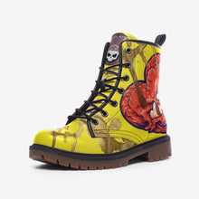 Load image into Gallery viewer, E4MD Yellow Coffee Stained Leather Lightweight boots