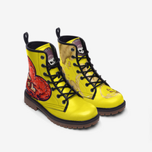 Load image into Gallery viewer, E4MD Yellow Coffee Stained Leather Lightweight boots