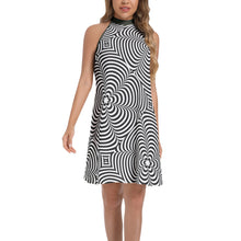 Load image into Gallery viewer, E4MD "Just an Illusion" Tie Back Halter Neck Flared Dress