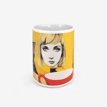 Load image into Gallery viewer, E4MD Abstract "Cats, Coffee, and Stranger Danger Clipart" Classic Glossy Mug
