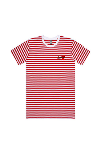 White Red Stripe Tee