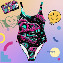 Load image into Gallery viewer, E4MD &quot;Plurbles Dino Rock&quot; One-Piece Swimsuit
