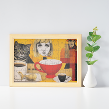 Load image into Gallery viewer, Cats, Coffee and Stranger Danger Jigsaw Puzzle Photo Frame
