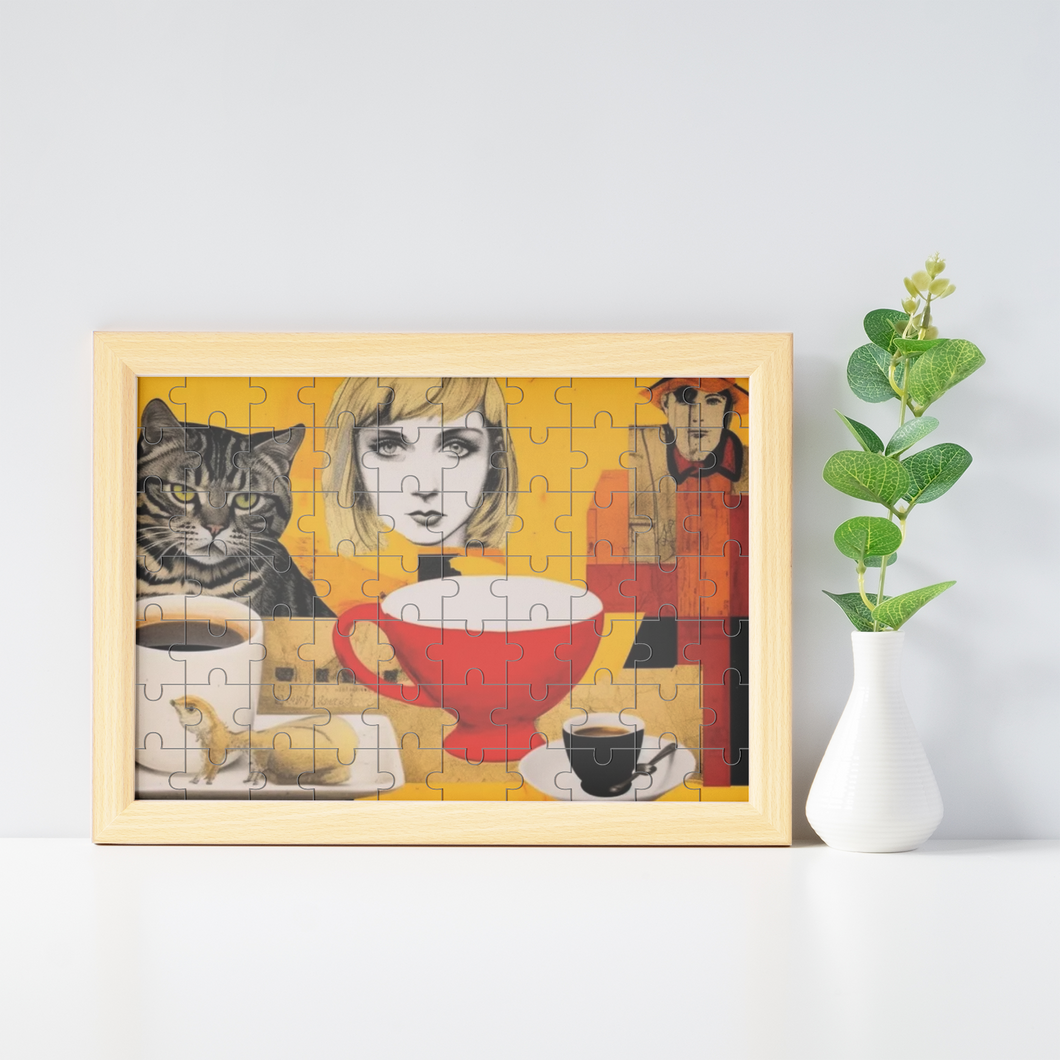 Cats, Coffee and Stranger Danger Jigsaw Puzzle Photo Frame