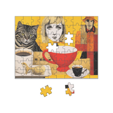 Load image into Gallery viewer, Cats, Coffee and Stranger Danger Jigsaw Puzzle Photo Frame
