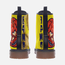 Load image into Gallery viewer, E4MD Yellow Coffee Stained Leather Lightweight boots
